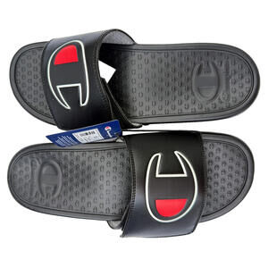 Champion 1588843 Slide Sandals Black Men's Size 13 Slip-On Casual Logo